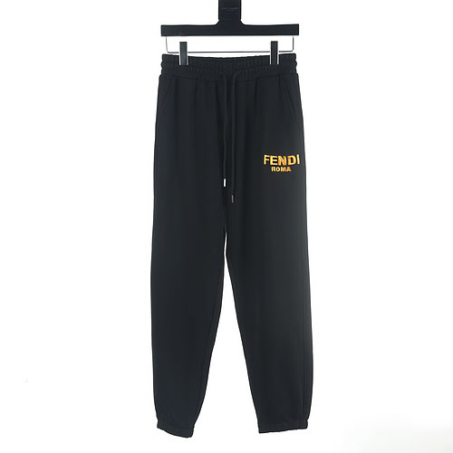 Pantaloni Fendi FD 23FW con ricamo lettere oro