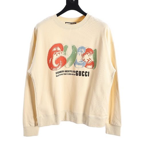 Felpa girocollo con stampa logo GUCCI cartoon letter