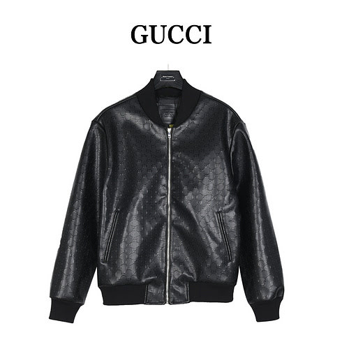 GucciGiubbotto bomber in pelle Gucci 23Fw full GG