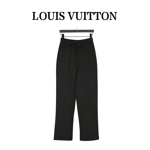 Pantaloni LVLouis Vuitton 23Fw fullframe in jacquard a fiori antichi con motivo scuro