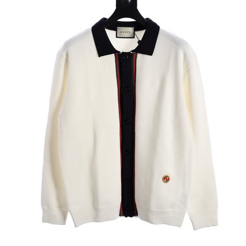 Giacca cardigan POLO in tessuto con piccola etichetta con doppia G