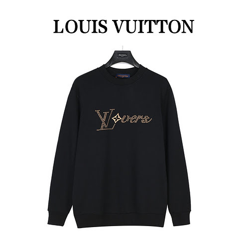 Felpa girocollo in cotone caldo diamante con logo LVLouis Vuitton 23Fw Fei Dong