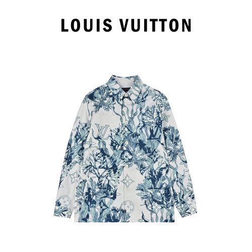 Camicia giacca a maniche lunghe con stampa di alghe coralline LV Louis Vuitton 23ss