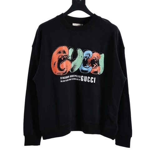 Felpa girocollo con stampa logo GUCCI cartoon letter