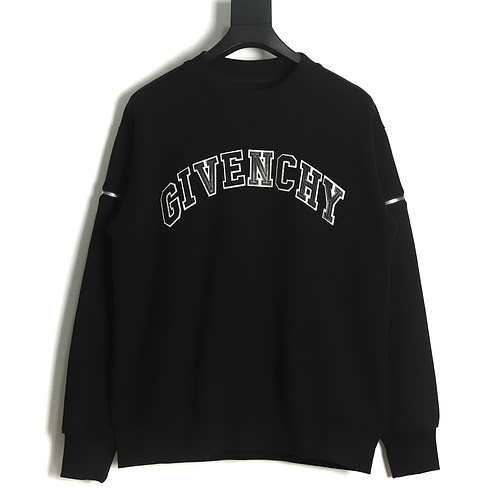 Felpa girocollo in pelle con cerniera sul braccio GVC Givenchy 22FW