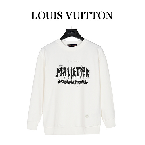 Versatile felpa girocollo con stampa digitale effetto 3D con logo LVLouis Vuitton 23Fw