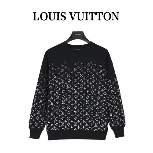 Felpa girocollo LVLouis Vuitton 23Fw con stampa presbiopia sfumata allover