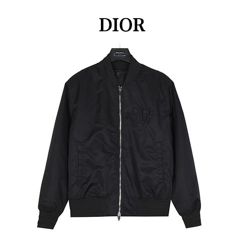 Bomber in cotone con logo CDDior 23Fw 1947 ricamato