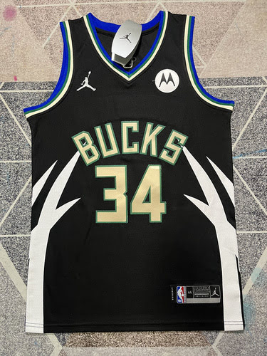 Bucks 34 Antetokounmpo Announcement Edition Black Basketball Jersey for the 23rd Season