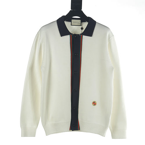 GUCCIGucci GUC 23FW giacca cardigan POLO in fettuccia doppia G con etichetta piccola