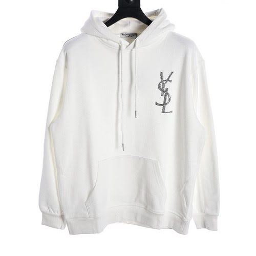 Felpa con cappuccio SLP Yves Saint Laurent 23FW con logo a diamante caldo