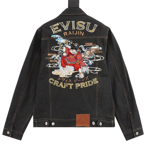 Giacca in denim ricamato Evisu 24fw Thor