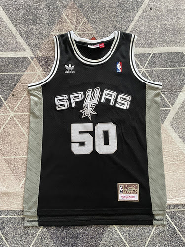 Spurs No. 50 Robinson Black Basketball Jersey Clover