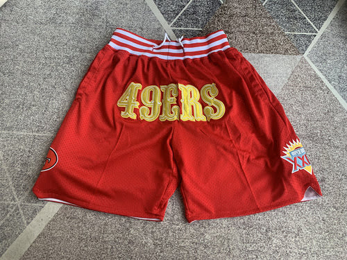 Pantaloni con tasche Pantaloni da basket rossi NFL49ers