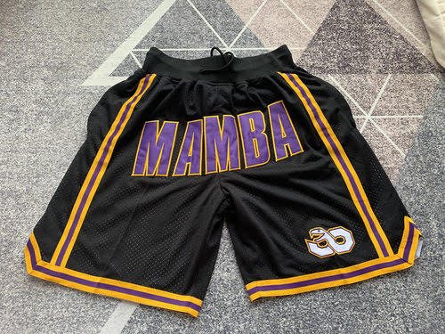 Pantaloni tascabili Pantaloni da basket Lakers Mamba Black Gold