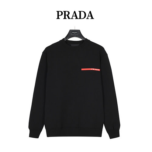 PradaFelpa Prada 23Fw classica girocollo con finiture rosse