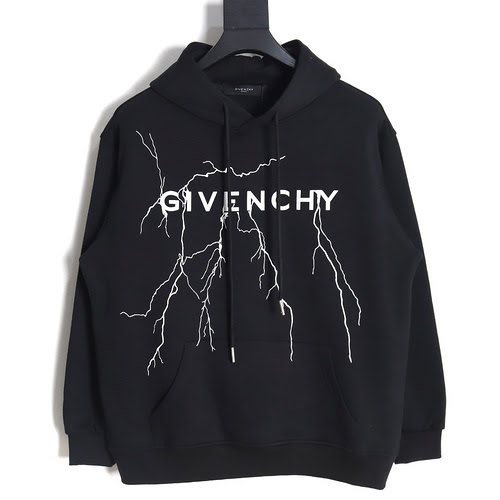 Felpa con cappuccio e stampa fulmini GVC Givenchy 23FW