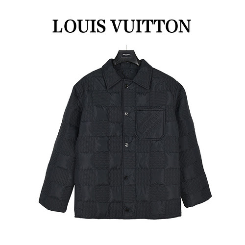 Giacca LVLouis Vuitton 23Fw in cotone a scacchiera tridimensionale