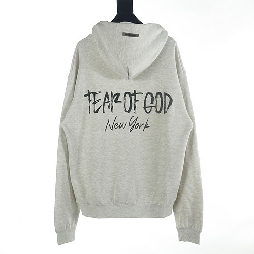 FEAR OFGOD FOG doppia linea ESSENTIALS Felpa con cappuccio con stampa limitata New York