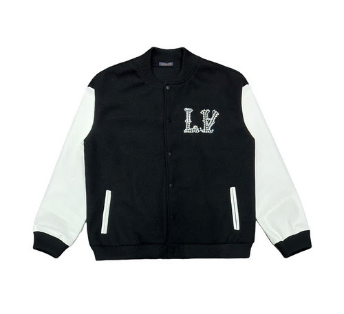 Giacca uniforme da baseball con cuciture a diamante caldo perla LVLouis Vuitton