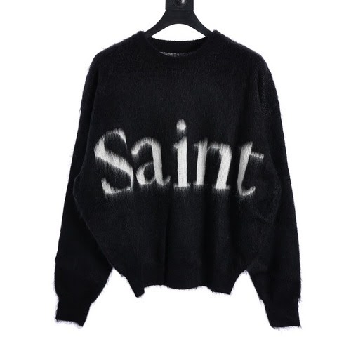 SAINTMICHAEL 23FW Maglione girocollo con lettere jacquard SAINT