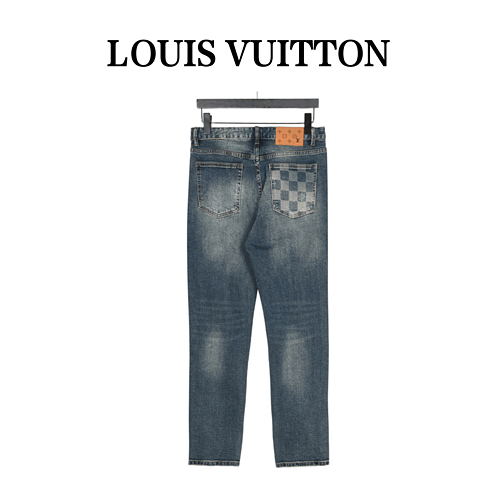 Jeans LVLouis Vuitton con tasca a scacchiera sul retro