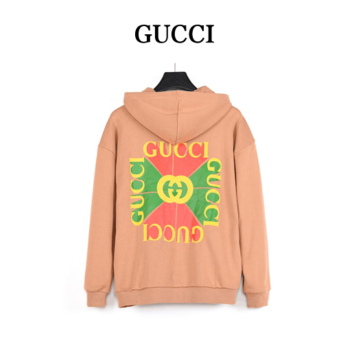 GucciFelpa con cappuccio mezza zip stampata con logo retrò Gucci anni '23