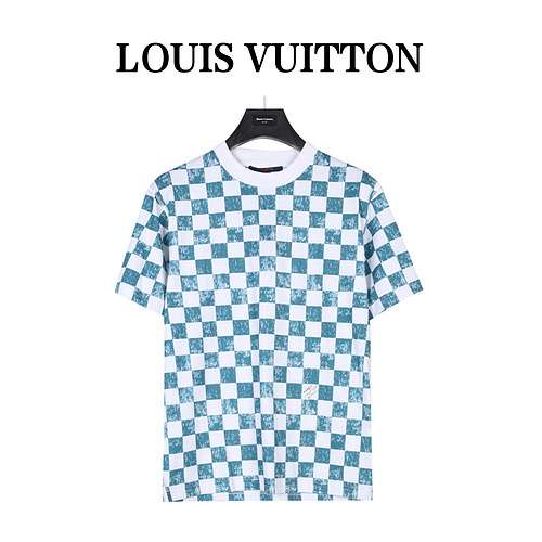 T-shirt a maniche corte con stampa a scacchiera di LVLouis Vuitton