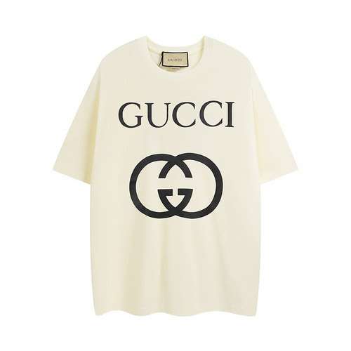 Gcci Gucci classiche maniche corte con stampa a forma oversize della doppia G intrecciata