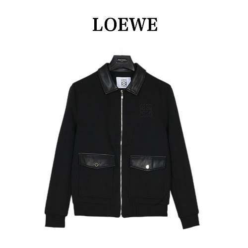 Loewe Loewe 23Fw giacca con risvolto in pelle