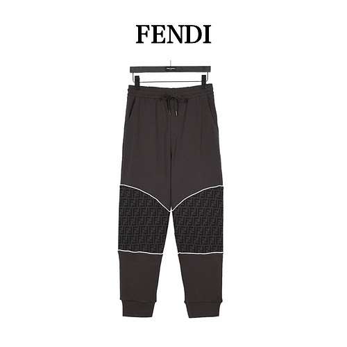 FendiPantaloni leggings in cotone con giuntura al ginocchio Fendi 23Fw Double F Double F