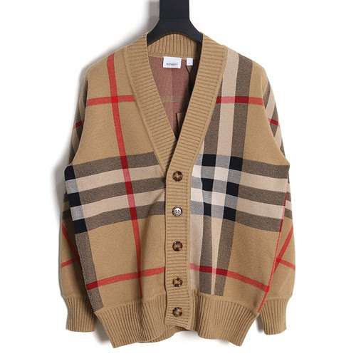 Maglione cardigan a quadri grandi BBR Burberry 23FW