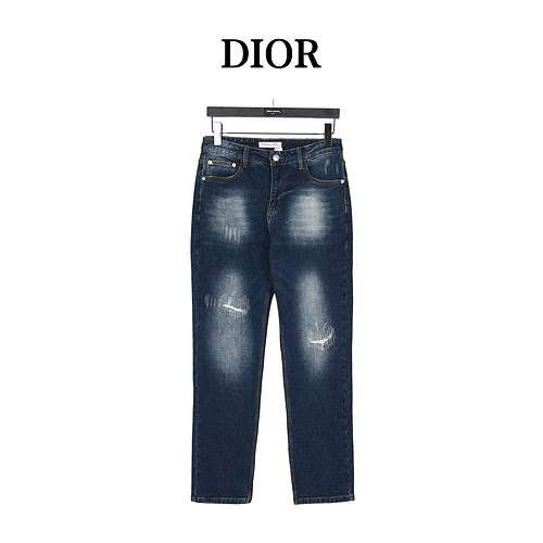 Pantaloni in denim con logo pochette CDDior