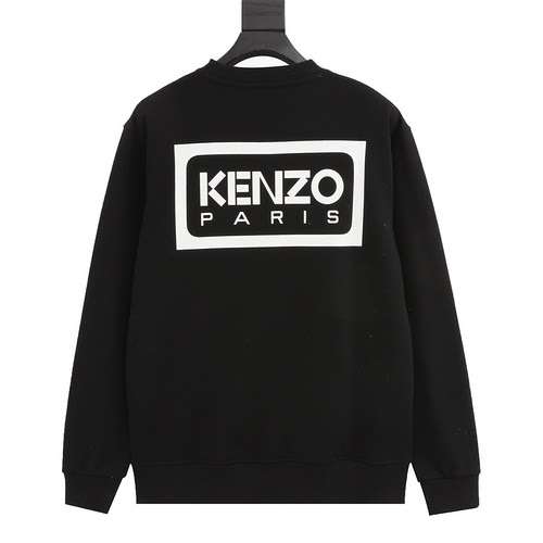 KENZO Kenzo KZ 24 novità inizio primavera felpa girocollo ricamata bianca e nera