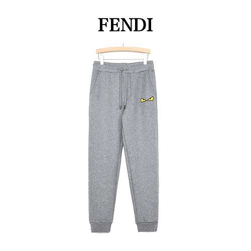 FendiPantaloni in peluche piccolo mostro con ricamo spazzolino FendiFendi 22Fw