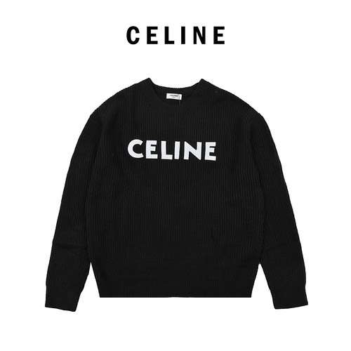 Maglione classico con logo CE Celine 21FW sul petto