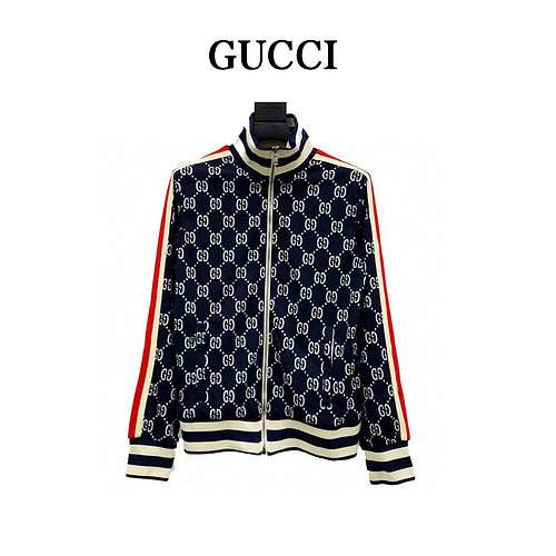 Giacca GcciGucci classica con logo jacquard stampato allover