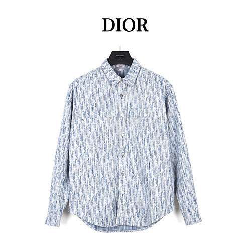 Giacca-camicia in denim con stampa classica all-over di CDDior anni 23