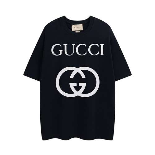 Gcci Gucci classiche maniche corte con stampa a forma oversize della doppia G intrecciata