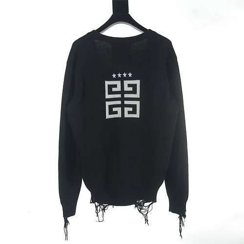 Maglione cardigan in maglia ricamato a quattro stelle Givenchy GFC 23FW