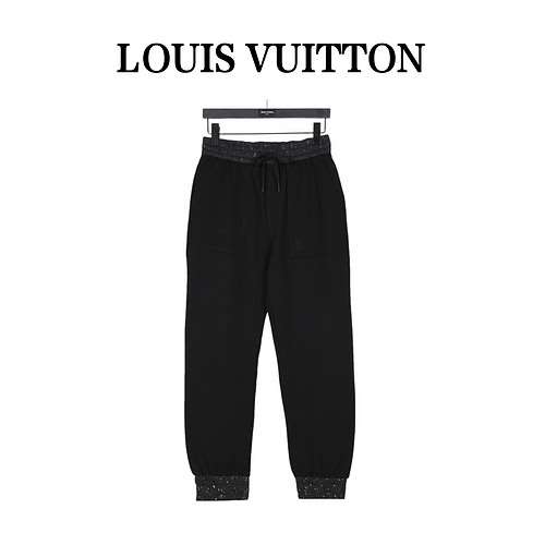 Pantaloni LVLouis Vuitton 23Fw stile passerella con logo ricamato