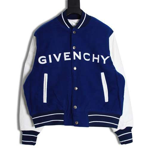 Maglia da baseball in pelle con slogan GVC Givenchy 22FW