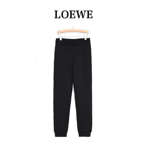 Pantaloni LoeweLuo Yiwei in felpa scura con logo goffrato