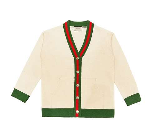 GucciGiacca cardigan in tessuto rosso e verde Gucci 23ss