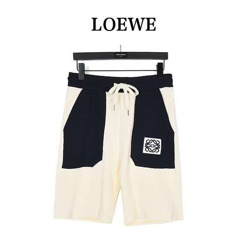 LoeweLuo Yiwei 23ss pantaloncini waffle ricamati color block cincillà con tasca grande