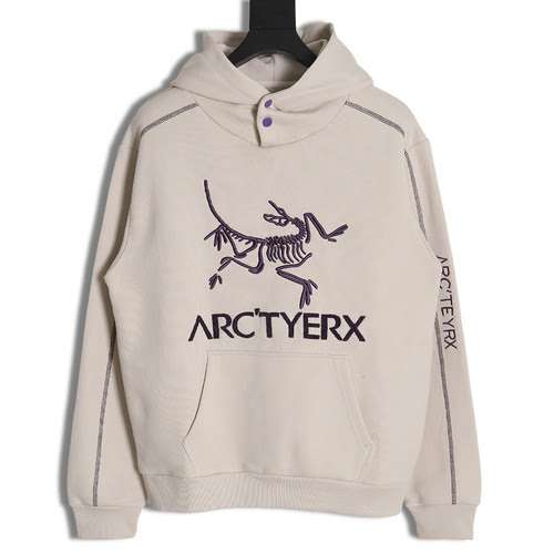 Felpa con cappuccio ARC Arcteryx 23FW con impunture a contrasto