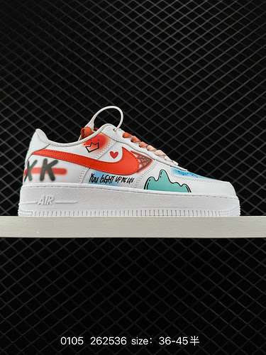 8 personalizzazione popolare ufficiale tema 2D Nike Air Force Low7 clown graffiti colore Air Force O