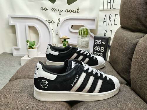 373D versione originale pura delle sneakers classiche Adidas Superstar con punta a conchiglia pelle 