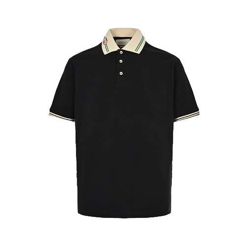 Gucci Polo Gucci con scollo classico doppia G ricamata e maniche corte