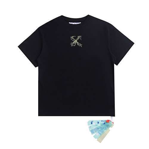 T-shirt a maniche corte con stampa in schiuma di freccia incompleta OFFWHITE 23ss